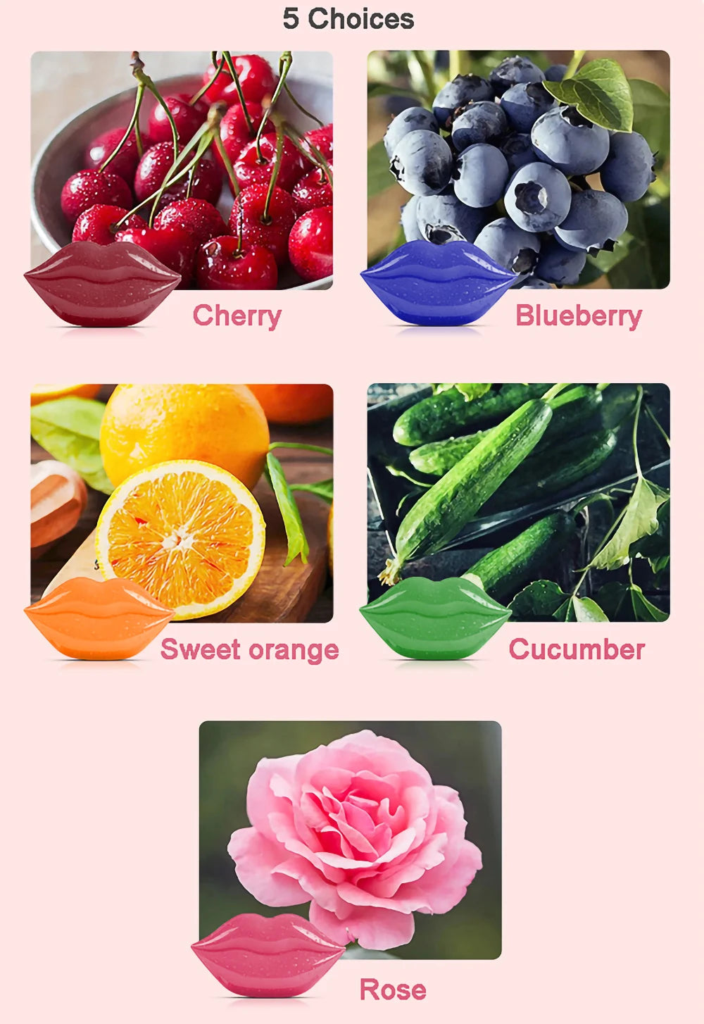 Maschera Labbra Cherry Idratante, Antietà & Collagene - 20 Pezzi