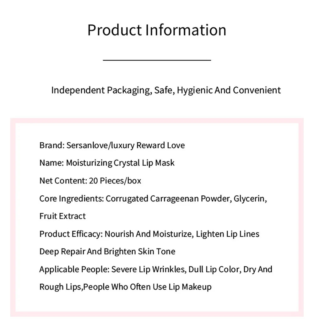 Maschera Labbra Cherry Idratante, Antietà & Collagene - 20 Pezzi